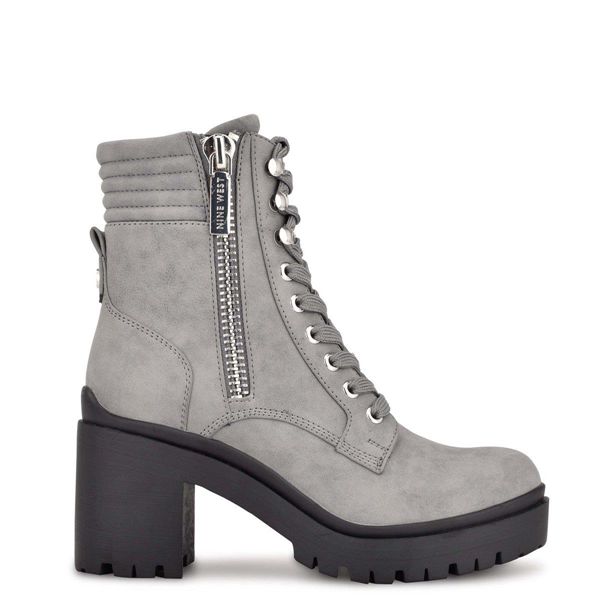 Nine West Quiz Heeled Grey Ankle Boots | South Africa 95Y93-9X57